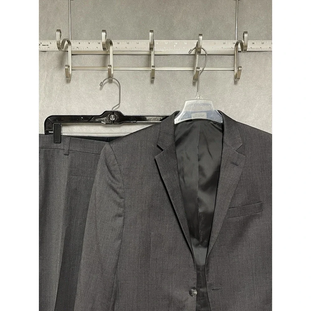 Jos A Bank Suit Men 38R 39R Gray 2B Slim Travel Academia Wool 33X31 Pants Luxury